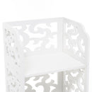 Livingandhome Rustic Small White Storage Display Shelving Unit