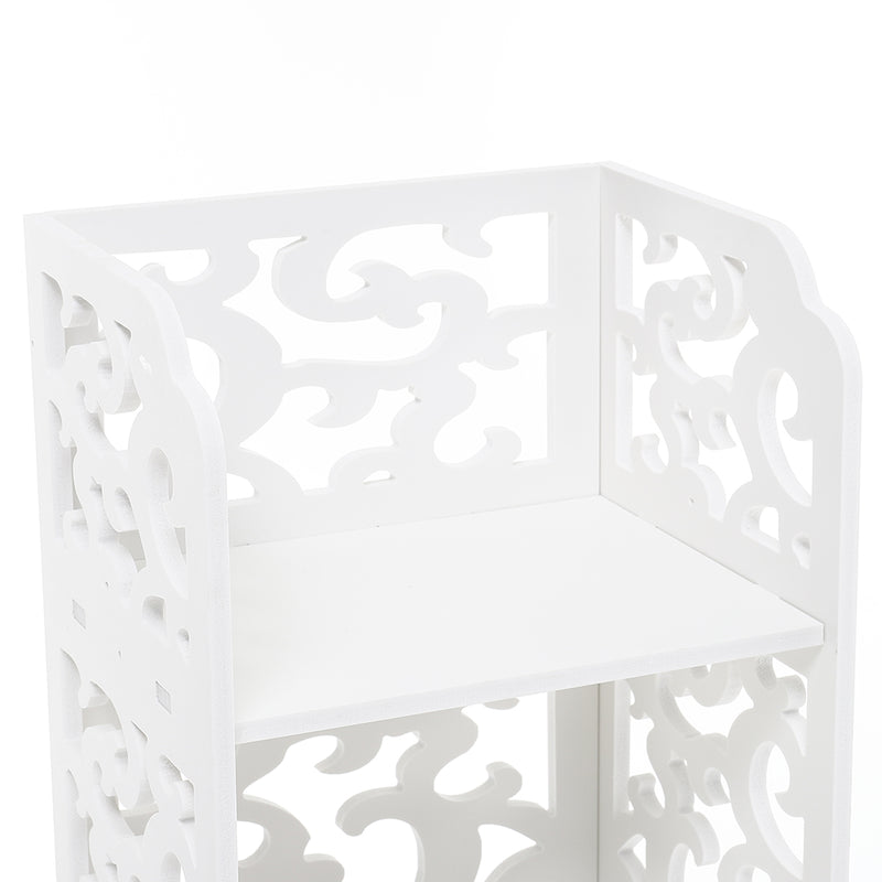 Livingandhome Rustic Small White Storage Display Shelving Unit