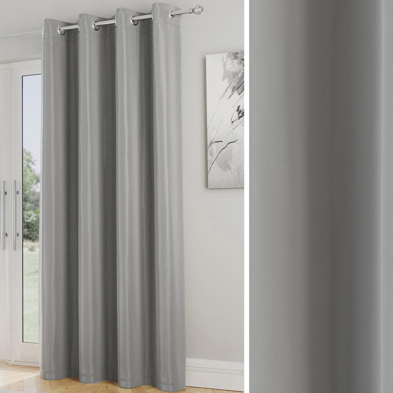 Enhanced Living Nightfall Plain Supersoft Navy Thermal Blockout Single Eyelet Door Curtain