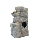 Livingandhome Outdoor Fountain Water Feature Waterfall Solar Powered