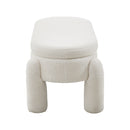 Livingandhome White Storage Bench with Soft Cushion