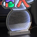 56cm Infinity Light up Standing Snowman Christmas Decoration with Multi-Coloured LEDs on Metal Base