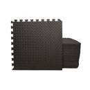 Samuel Alexander Black EVA Foam Floor Mats 60x60cm Interlocking Gym & Play Mats, Non-Slip, Water Resistant