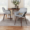Livingandhome Pair of Modern Linen Dining Chairs