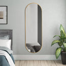 Livingandhome Modern Oval Metal Full Length Wall Mirror