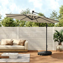 Garden Sanctuary Outdoor 32 LED Lighted Patio Umbrella With Crank Lift System