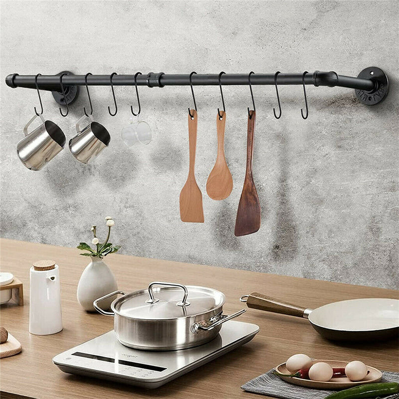 Livingandhome Rustic Industrial Style Wall Clothes Rack