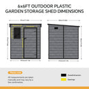 6 x 6FT Outdoor Plastic Garden Storage Shed