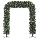 HOMCOM 8.2 ft Snow Frosted Christmas Tree Arch, Doorway Decor