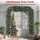 HOMCOM 8.2 ft Snow Frosted Christmas Tree Arch, Doorway Decor