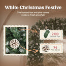 HOMCOM 8.2 ft Snow Frosted Christmas Tree Arch, Doorway Decor