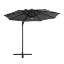 Garden Sanctuary Round Cantilever Parasol With Solar-Powered LED Lights