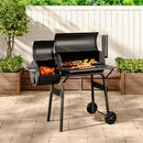 Portable Outdoor Charcoal BBQ Grill With Offset Smoker