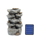 Livingandhome Outdoor Fountain Water Feature Waterfall Solar Powered