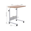 Height Adjustable Mobile Table Overbed Desk with Wheels