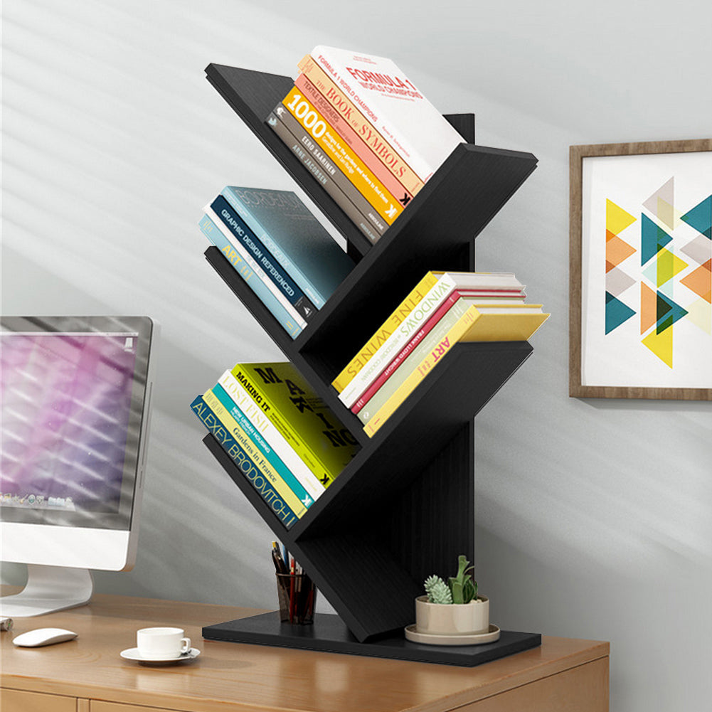 Cottonfy UK Standing Tree Bookshelf Wooden Display Rack