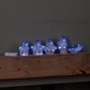 Set Of 5 Battery Operated Light Up Acrylic Christmas Penguins With LEDs