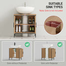 HOMCOM Under Sink Cabinet with Doors for Basin without or with Pedestal Oak