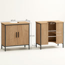 HOMCOM Under Sink Cabinet with Doors for Basin without or with Pedestal Oak