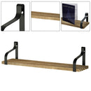 Livingandhome 3Pcs Rustic Metal Wood Floating Shelf Brackets