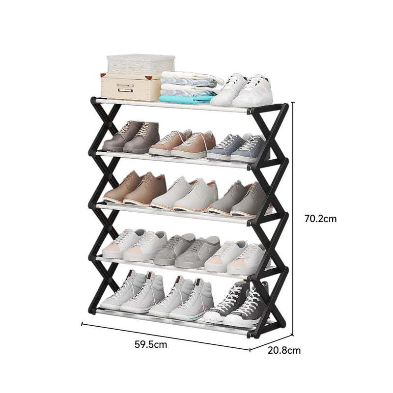 Cottonfy UK Foldable Multi-Tier Metal Shoe Rack