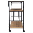 Metallic Rolling Serving Bar Cart With Wine Rack