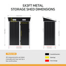 Breeins 4 x 3ft/5 x 3ft Metal Garden Storage Shed with Lockable Door