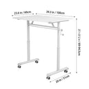 Manual Standing Height-Adjustable Computer Desk With Wheels