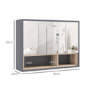 HOMCOM Bathroom Cabinet Wall Mounted Mirror Storage With Shelves Grey