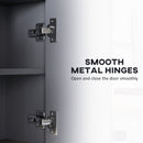HOMCOM Bathroom Cabinet Wall Mounted Mirror Storage With Shelves Grey