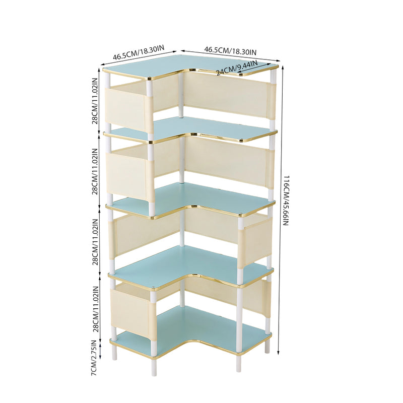 Livingandhome Gold Frame L-Corner Book Shelf