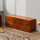 Lifeideas Desktop Retro Wood 6-Drawer Storage Organizer
