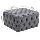 Livingandhome Vintage Square Velvet Buttoned Footrest
