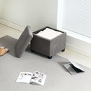 HOMCOM 40 cm Ottoman Storage Box with Removable Lid, Foot Rest