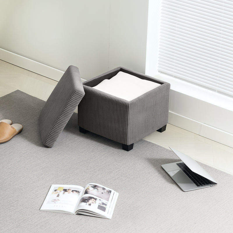 HOMCOM 40 cm Ottoman Storage Box with Removable Lid, Foot Rest
