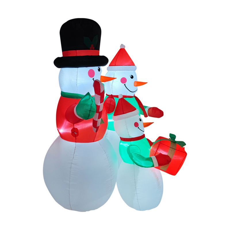 Lifeideas 6ft Christmas Inflatable Snowman Family Decoration with LED Lights