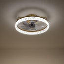 Cottonfy UK Round Ceiling Fan Light with Crystal Shade
