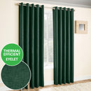 Enhanced Living Vogue Green Eyelet Thermal Noise reducing Dim Out Curtains - Pair