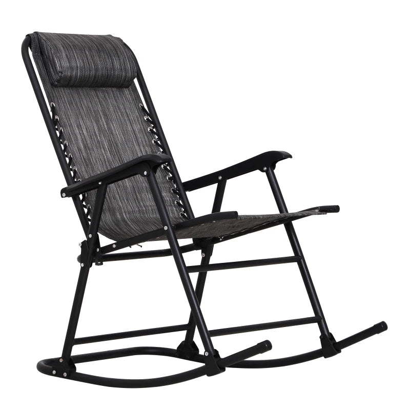 Outsunny Rocking Chair Folding Grey