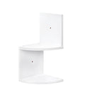 Livingandhome Wooden Zigzag Floating Corner Shelves 2-Tier White
