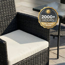 Breeins 3-Piece PE Rattan Wicker Garden Furniture Bistro Set