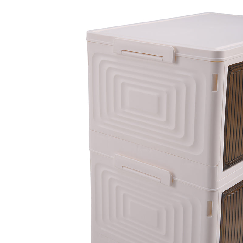 Lifeideas 4-layer Thicken Foldable Shoe Storage Box with Wheels