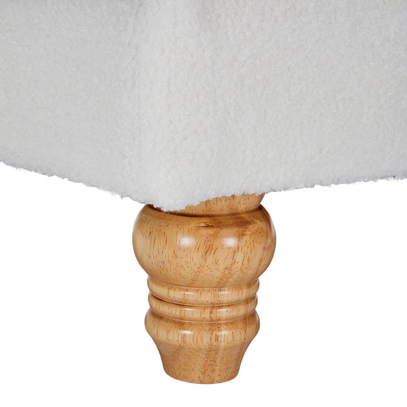 Livingandhome Teddy Fleece Upholstered Footstool