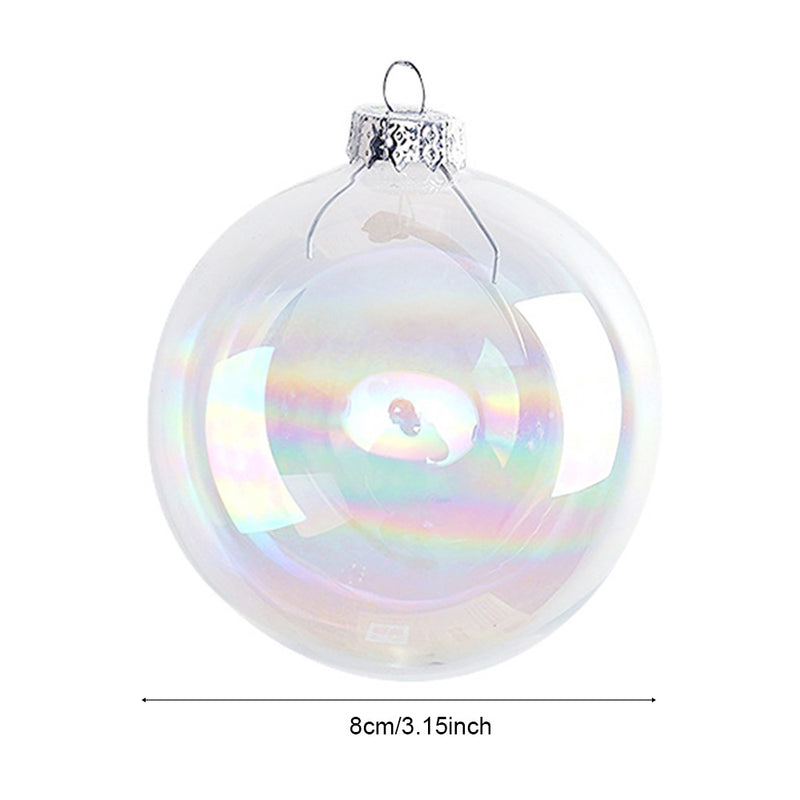 Livingandhome 5 Pack Rainbow Glass Ornament Balls for Christmas Tree Decor