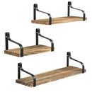 Livingandhome 3Pcs Rustic Metal Wood Floating Shelf Brackets
