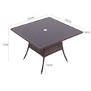 Garden Sanctuary Garden Wicker Tempered Glass Table with Parasol Hole