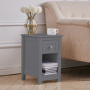 Livingandhome Side Table with Open Cabinet and Drawer