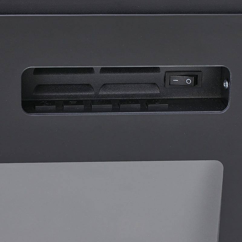 Recessed Electric Fireplace TV Stand with Closed Storage