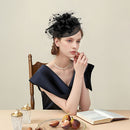 Black Feather Flower Mesh Fascinator