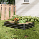 Livingandhome Galvanized Steel Raised Garden Bed Planter Box